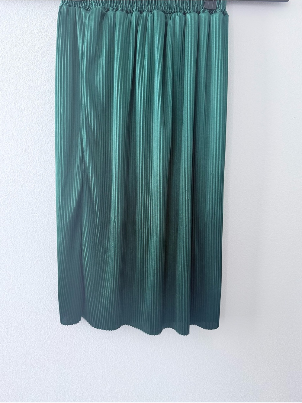 Anna Molinari Teal Green Pleated Midi Skirt